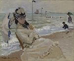 Camille on the Beach at Trouville by Claude Monet.jpeg