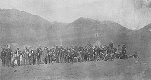 Personal chileno de sanidad militar en el campamento de Antofagasta, 1879