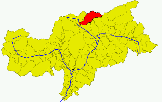 Poziția comunei în cadrul provinciei