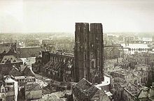 Wartime destruction around the cathedral, 1945 Cathedral of Wroclaw 1945.jpg