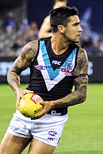 Wingard playing for Port Adelaide in April 2018 Chad Wingard 2018.1.jpg