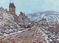 Straße nach Vétheuil im Winter, Ölgemälde von Claude Monet – 1879