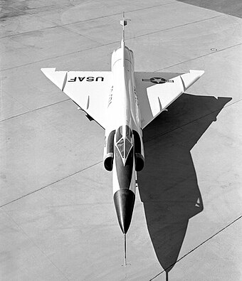 YF-102A with pinched fuselage, narrower canopy and redesigned intakes
