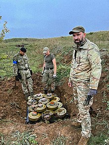 Demining operations in Kharkiv Oblast, 28 September 2022 Demining of de-occupied regions in Kharkiv Oblast (2022-09-28) 01.jpg