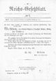 „Gesetz betreffend die Einführung einer einheitlichen Zeitbestimmung“ im Reichsgesetzblatt von 1893