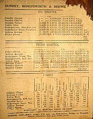 Image 144A public transport timetable for bus services in England in the 1940s and 1950s (from Public transport bus service)