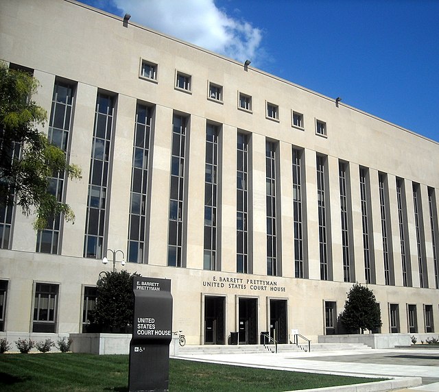 E. Barrett Prettyman Federal Courthouse at 333 Constitution Avenue, N.W. in Washington, D.C.