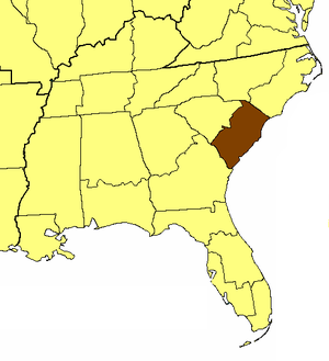 Location of the Anglican diocese of South Carolina