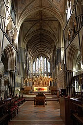 The east end of Worcester Cathedral, where Henry Abyngdon was Master of Music from 1465-83 East end of Worcester Cathedral.jpg
