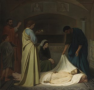 Погребение святого Лаврентия в Римских катакомбах.