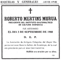 Esquela de Roberto Mertins.