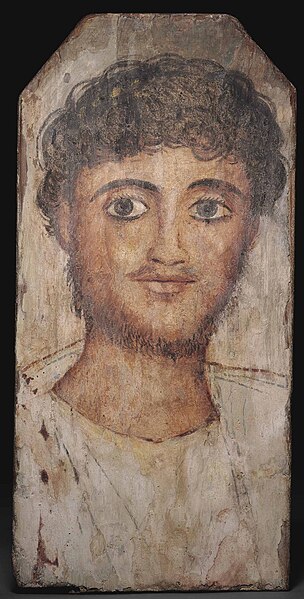 File:Fayum mummy portrait, male (circa late 2nd century), Christie's.jpg