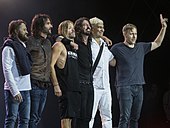 Foo Fighters (pictured in 2017) have won the award more than any other artist or group. They have been nominated for the award a record eight times and won the award a record five times. FoosLollBerlin190917-74 (cropped).jpg