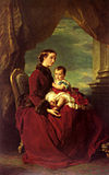 Franz Xavier Winterhalter - Císařovna Eugenie drží Louis Napoleon.jpg