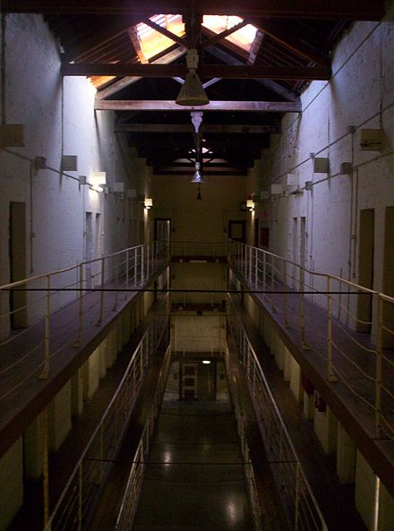 Inside the world heritage listed former Fremantle prison. 200 years ago many British criminals were sent to Australia; nowadays having a criminal history is an obstacle for entering