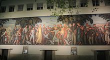 Fresco on the western facade of the Bourse du travail of Lyon Fresque Bourse du travail Lyon.jpg