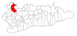 Kommunens beliggenhed i distriktet Călăraşi