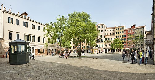 The main square of the Venetian Ghetto, Italy