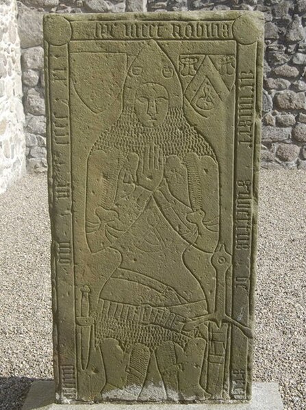 Tombstone of Gilbert de Greenlaw in Kinkell Church