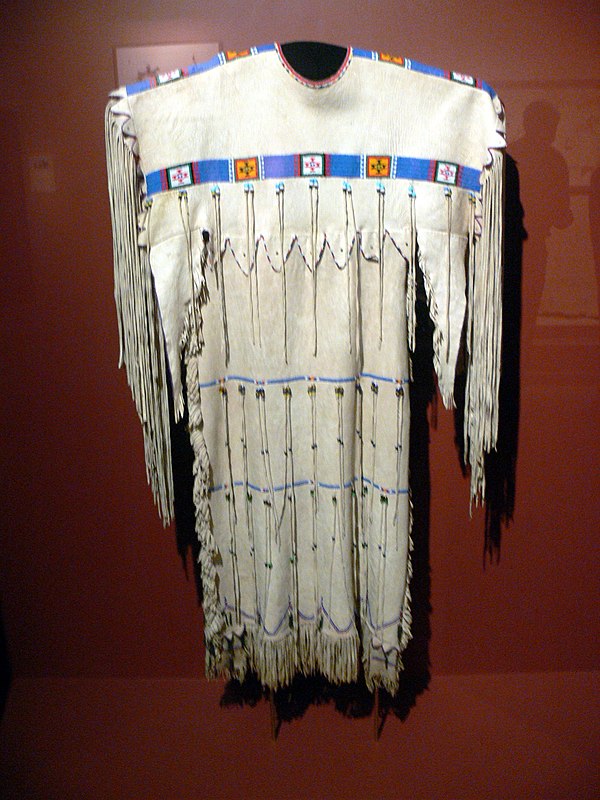 Cheyenne hide dress, c. 1920, Gilcrease Museum