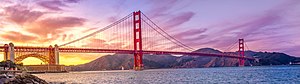 Golden Gate Bridge at Purple sunset (cropped).jpg