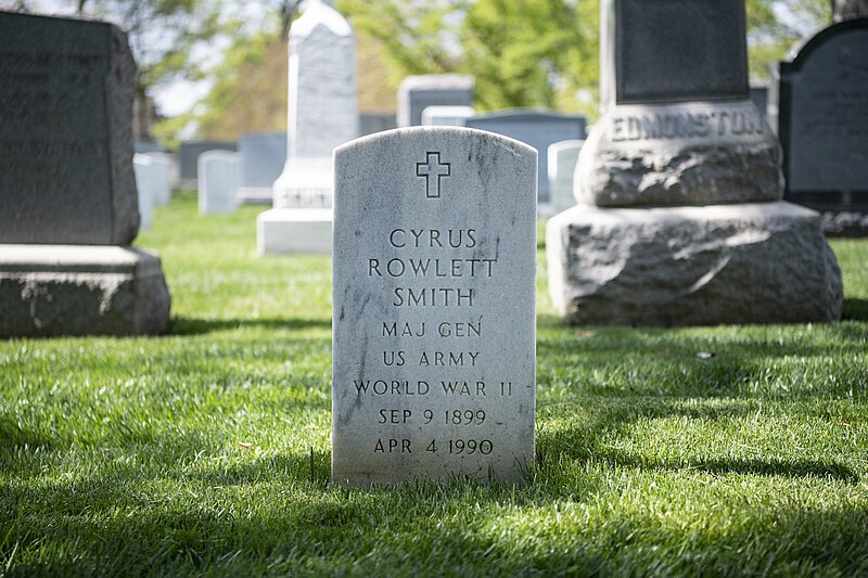 File:Gravesite of United States Army Major General Cyrus Smith in Section 1 of Arlington National Cemetery, Arlington, Va., April 18, 2024.jpg