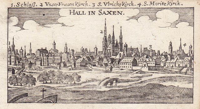 Halle, copper engraving, 1686