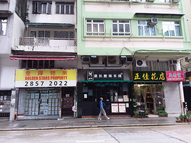 File:HK 西環 Sai Ying Pun 皇后大道西 Queen's Road West tong lau Golden Star Property agent shop August 2018 SSG.jpg