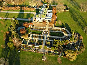 Aerial view of the Harkness Mansion from the kite.