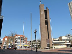 Modern church on Heiden Townhall square