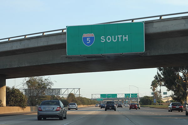 I-5 southbound in San Diego toward Mexico, September 2012