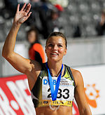 Susanna Kallur set the 60 metre hurdles world record in 2008. ISTAF Berlin 2007 Susanna Kallur.jpg