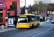 Ikarbus with trolleybuses in the background, Belgrade Ikarbus IK-112N Beograd.jpg