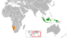 Location map for Indonesia and Namibia.