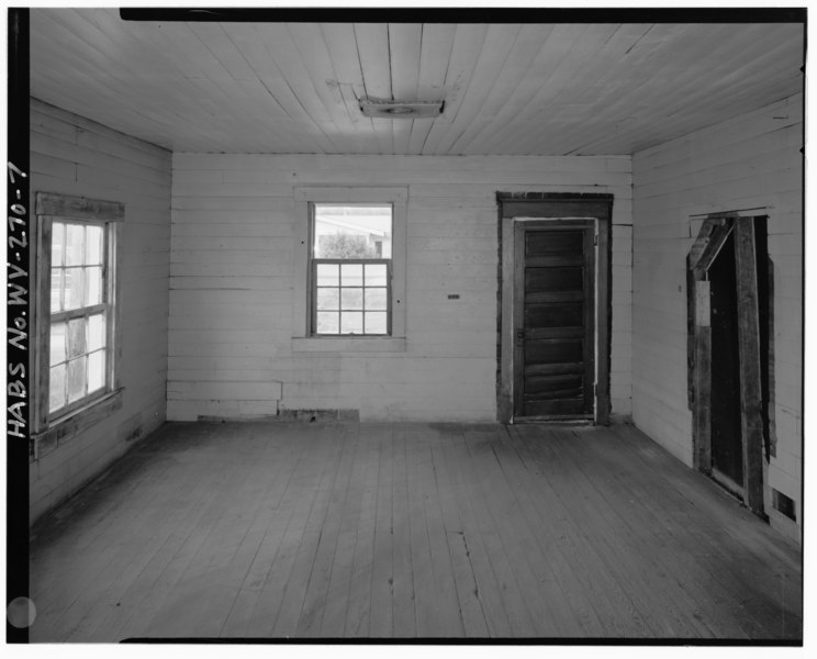 File:Interior, east-front end - White's Creek Post Office, West end of Cyrus Road, 65 feet South of 3451 Cyrus Road, Cyrus, Wayne County, WV HABS WVA,50-CYRUS,6-7.tif