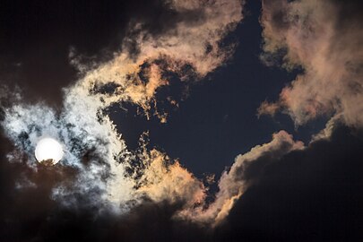 Iridescent clouds at sunset in Tuntorp