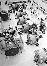 Thumbnail for File:J-2 engine production at Rocketdyne.jpg