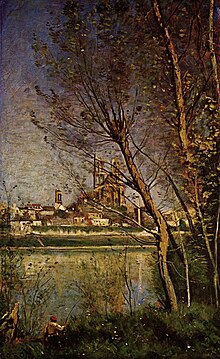 veduta di Mantes di Corot.