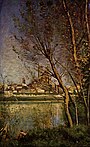 Jean-Baptiste-Camille Corot - Cathedral of Mantes, with Fisherman.jpg