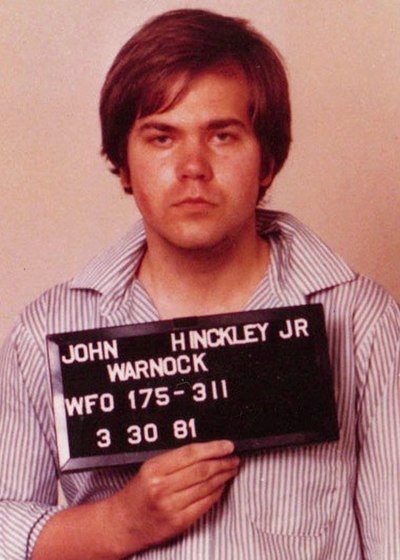 Hinckley's mugshot on March 30, 1981, the day of the shooting