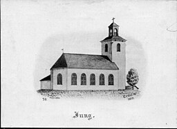 Kyrkan på teckning från 1873.