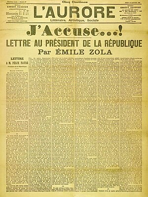 The text of the letter as published in L'Aurore A Featured Image on Wikipedia and the Turkish Wikipedia