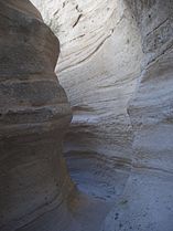 A narrow section of the slot canyon