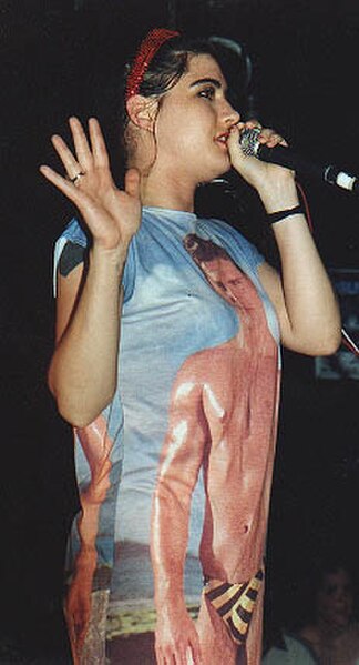 Kathleen Hanna performing with Bikini Kill, 1996