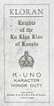 Kloranul, manualul organizației Ku Klux Klan.