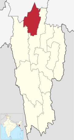 Localizacion del districte de Kolasib en Mizoram