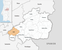 Kommunens läge i distriktet Castelo Branco