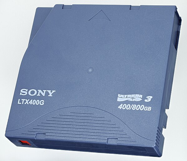 A 400 GB LTO-3 cassette by Sony