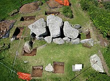 Le Trepied passage grave, Guernsey Le Trepied Dig stitch.jpg