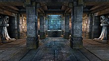 Screenshot of Legend of Grimrock showing an altar room Legend of Grimrock screenshot 05.jpg